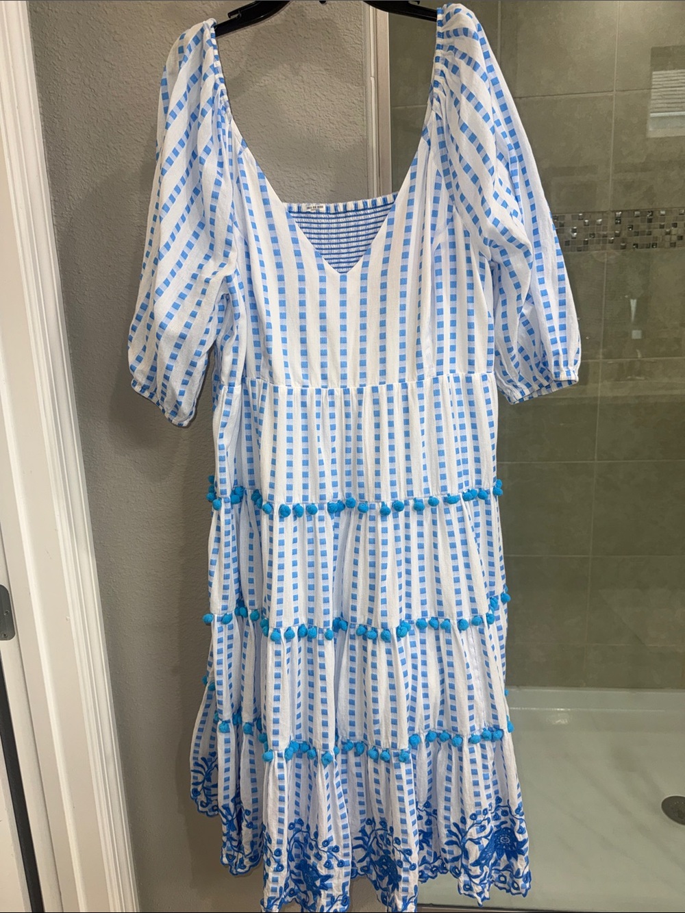 Lilly Pulitzer Sidney Midi Bress Blue and White Size 16 Worn Once Dry Cleaned
